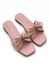 Sandalez Pink Bow Flat Slides